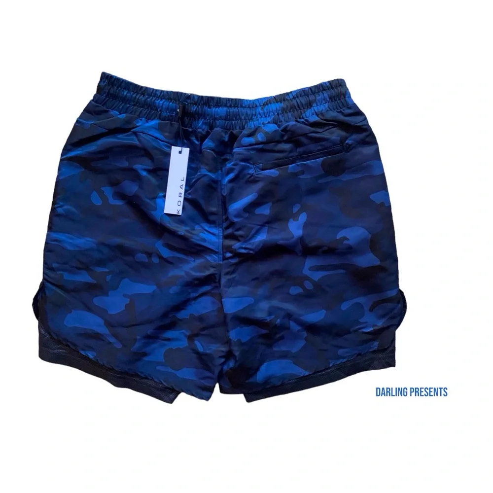 Koral Camouflage Layered Shorts Men Color Blue Size S